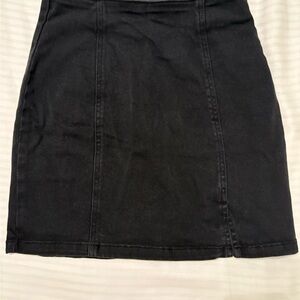 Classic Black Denim Skirt